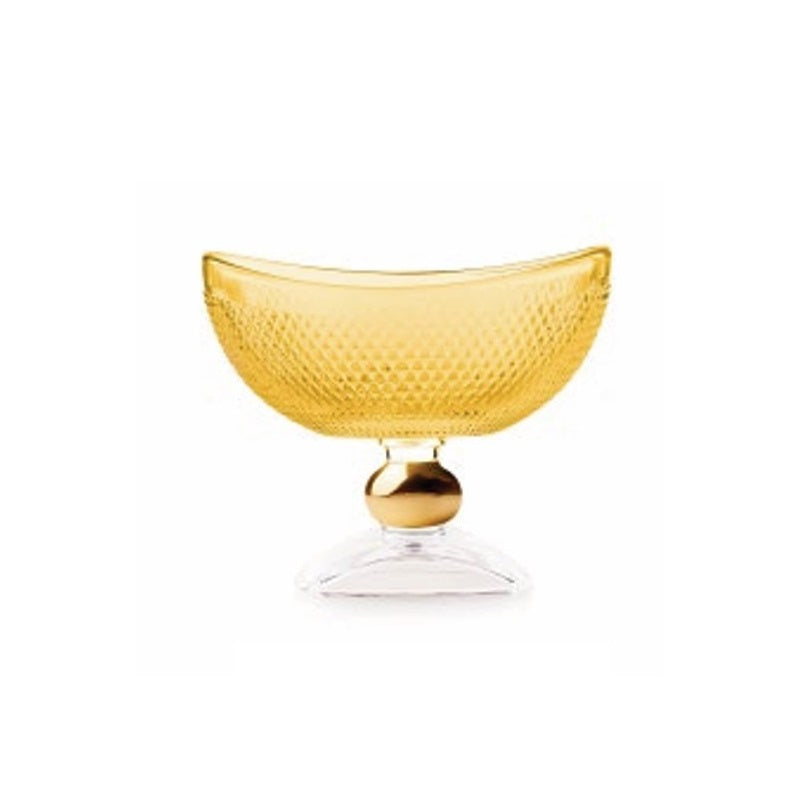 Emò - Porta bonbon piccolo in vetro con decoro nido d'ape