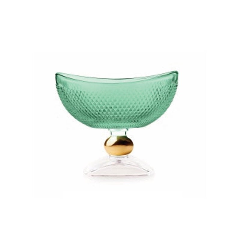 Emò - Porta bonbon piccolo in vetro con decoro nido d'ape