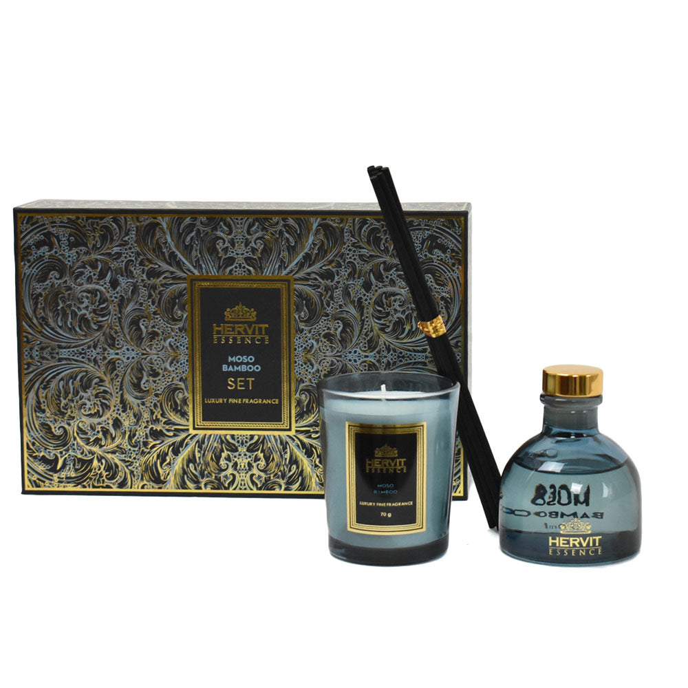 Hervit-SET PROFUMAMBIENTE MOSO BAMBOO 50ML CANDELA