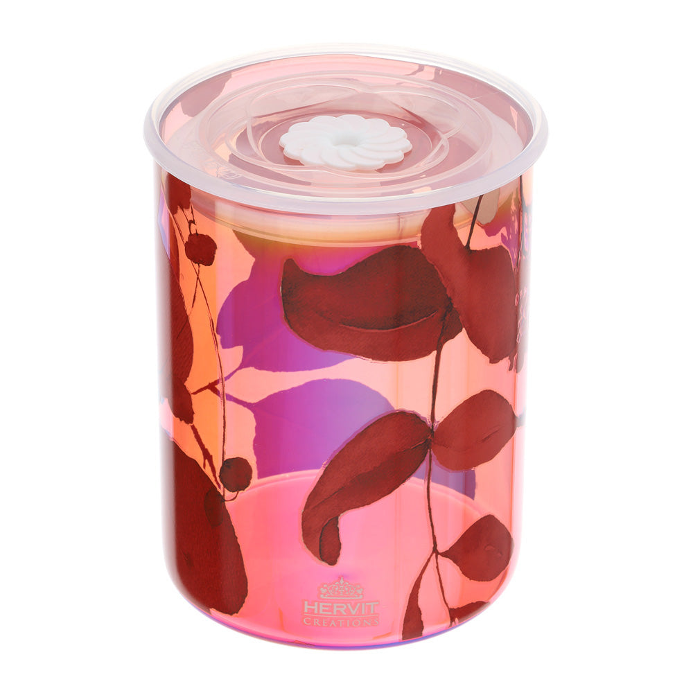 Hervit - Contenitore vetro Botanic rosso/AB. diametro 9,5X12,5CM