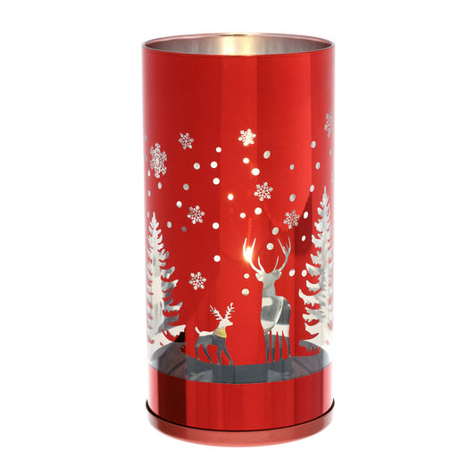 Hervit - Lampada vetro rosso Natale dia.10x20cm