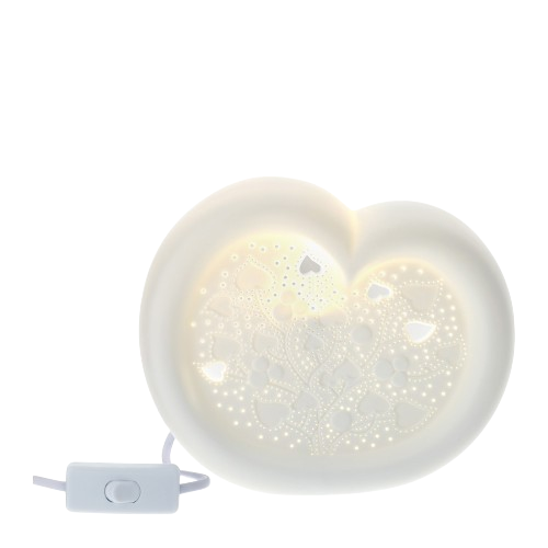 Hervit - Lampada cuore porcellana 21x9xh17cm Love