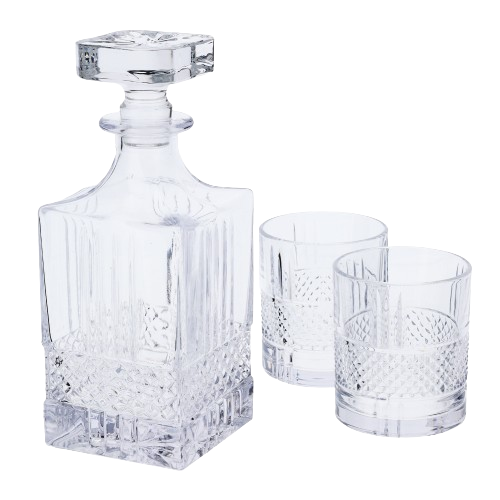 Hervit - set dallas bottiglia brandy+2 bicchieri