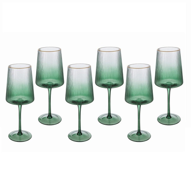 Le Stelle - Set 6 calici vetro colore verde