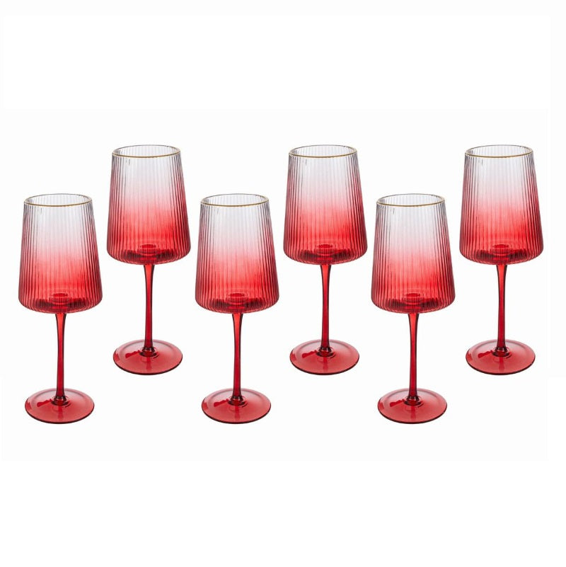 Le Stelle - Set 6 calici vetro colore rosso