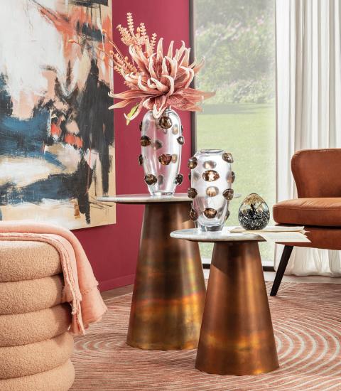 L'Oca Nera - Coppia tavolini piano marmo