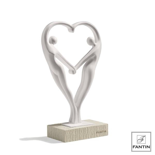 Fantin - Innamorati cuore bianchi base tortora