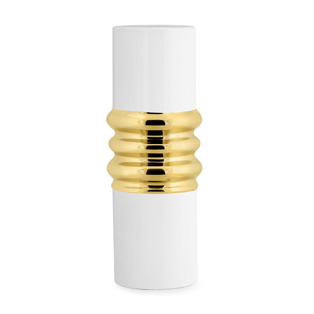 Fade - Vaso alto bianco Golden Ring