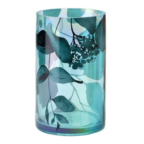 Hervit - Vaso vetro botanic verde/ab dia.12x20cm