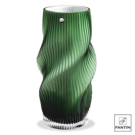 Fantin - Vaso vetro torciglione verde Ø11,5x30h