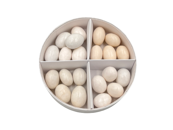 H.L. - Scatola tonda seta bianca