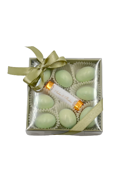 H.L. - Scatola quadrata verde salvia coperchio plexi