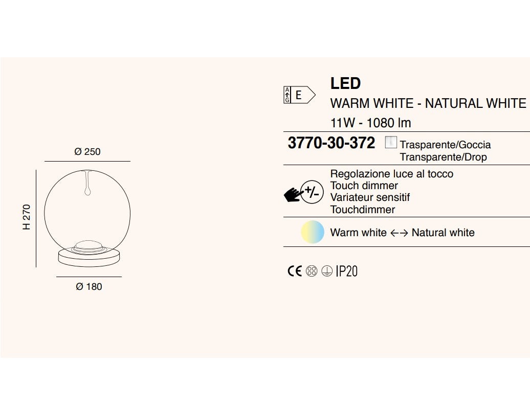 FABAS-  Ariel lampada da tavolo