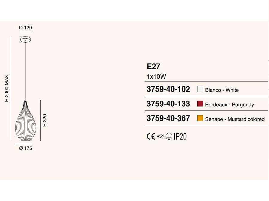 Fabas - Lisa lampadario a sospensione