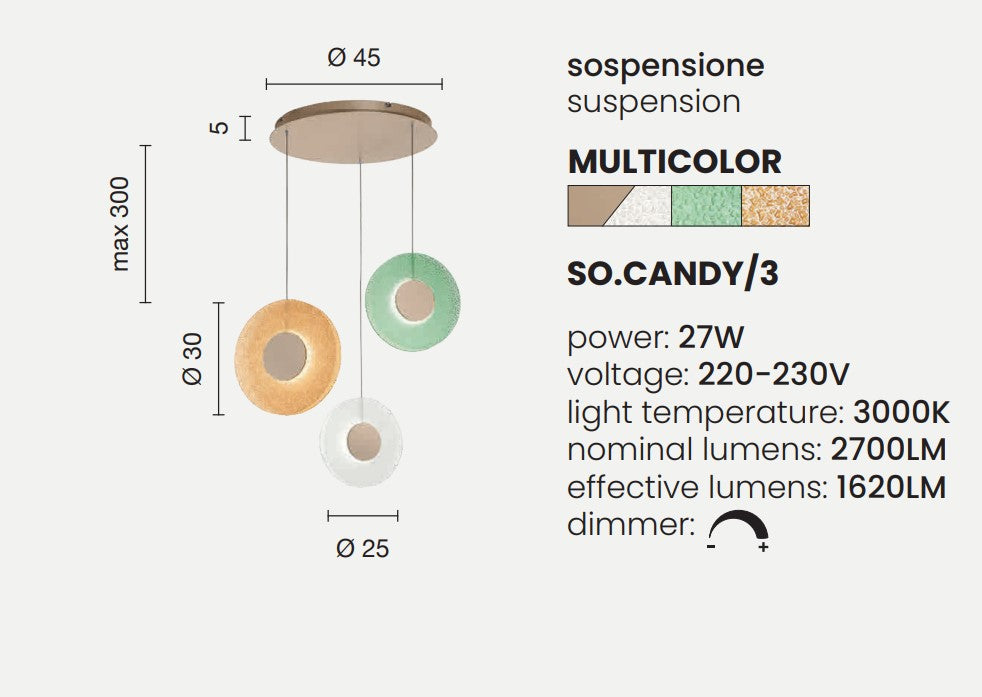 Ondaluce - Candy 3 sospensione