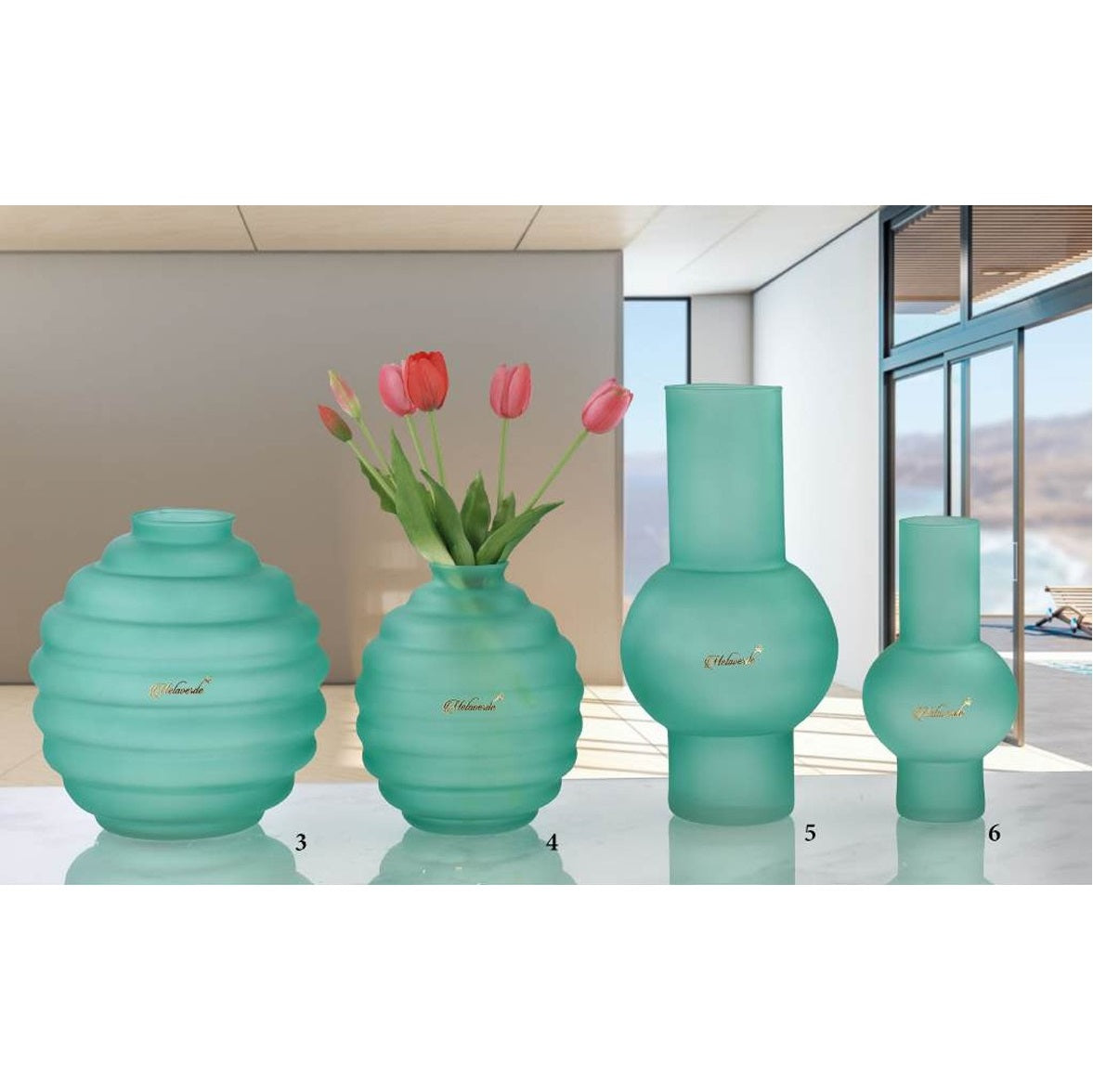 Melaverde - Vaso Nicole verde satinato medio H26