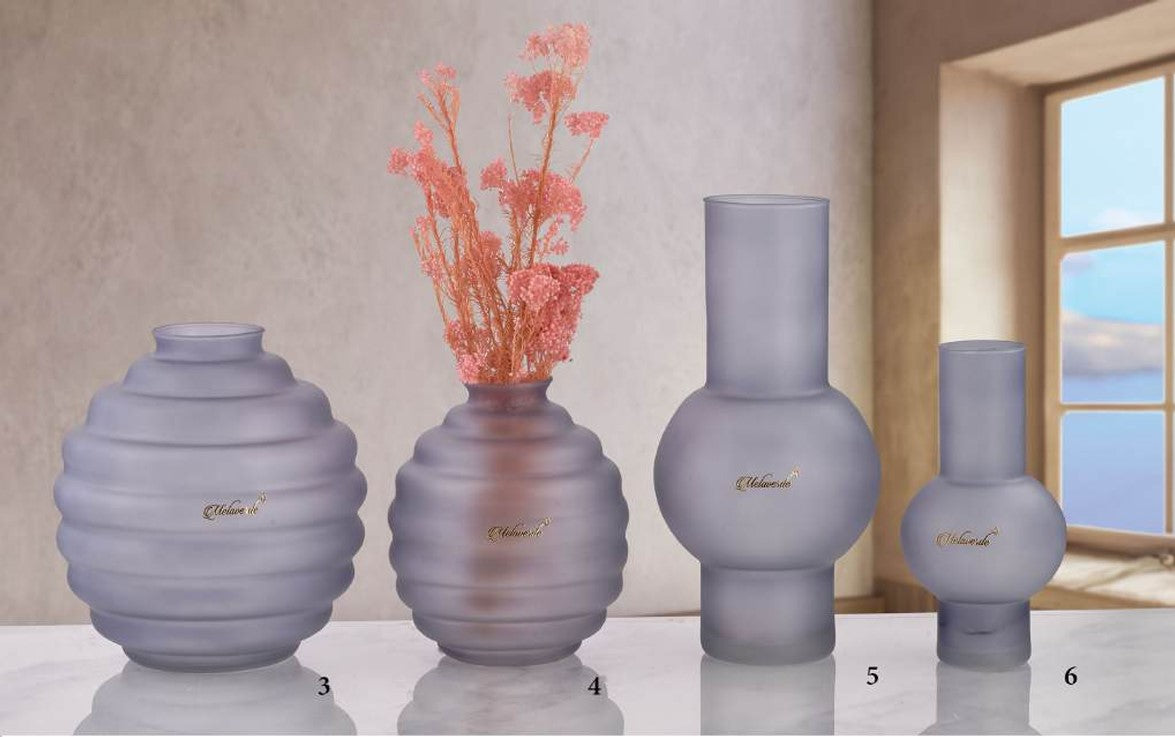 Melaverde - Vaso Nicole grigio satinato grande H37