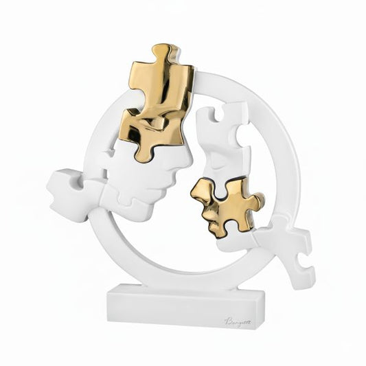 Bongelli - Visi puzzle cerchio bianco/oro d.29
