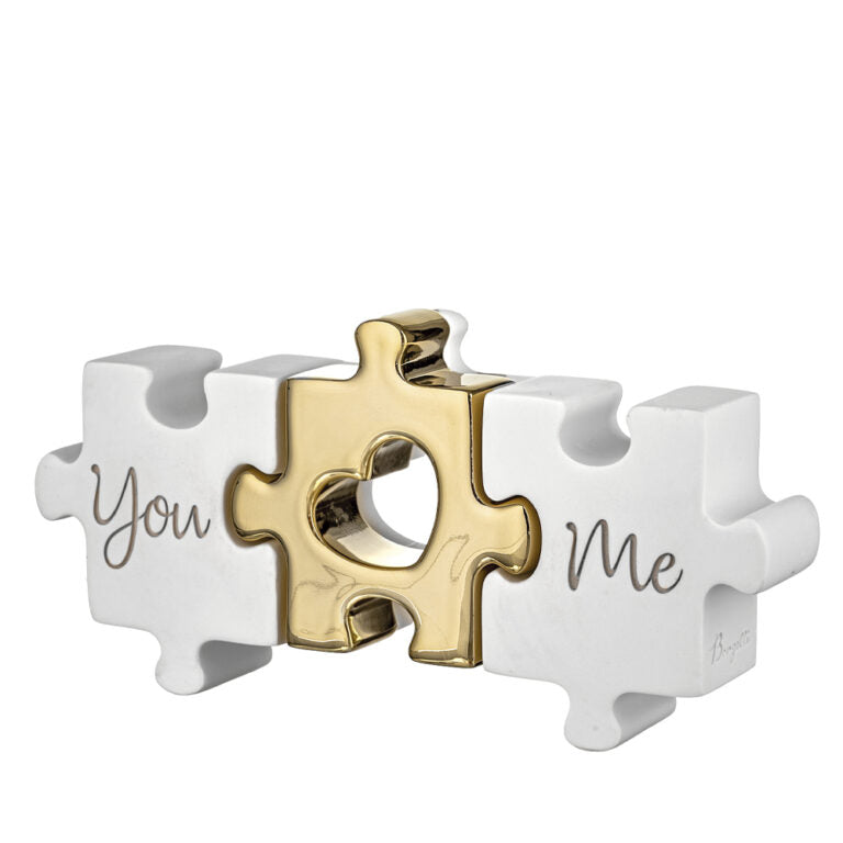 Bongelli - Scultura puzzle bianco/oro