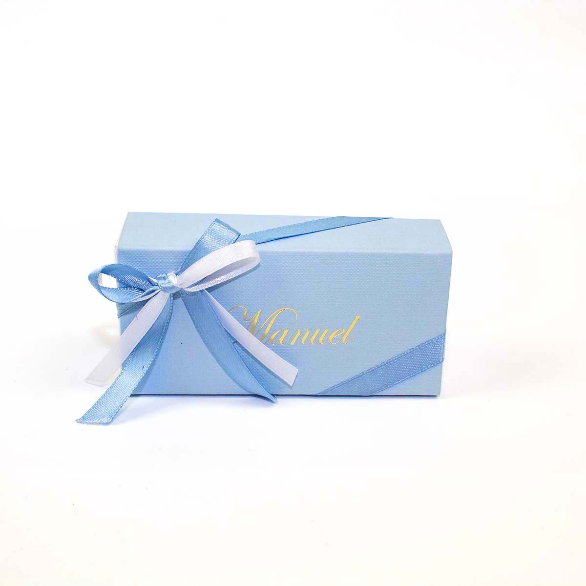 H.L. - Scatola fiammifero da degustazione celeste nome personalizzabile