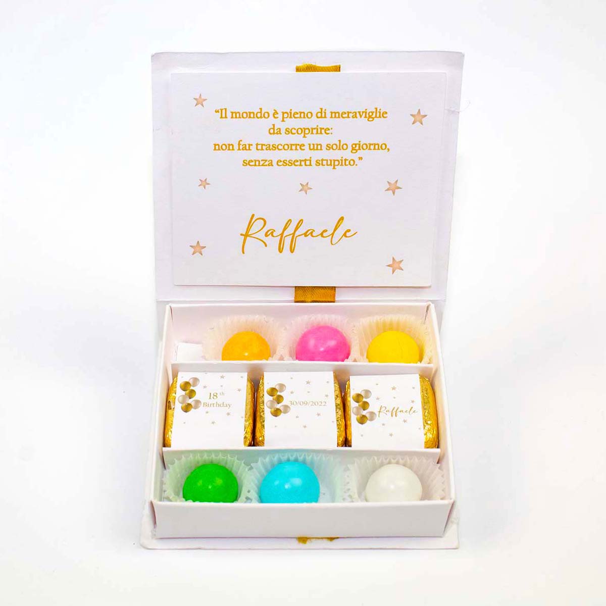 Aguacoco- Scatolina libro decoro palloncini oro