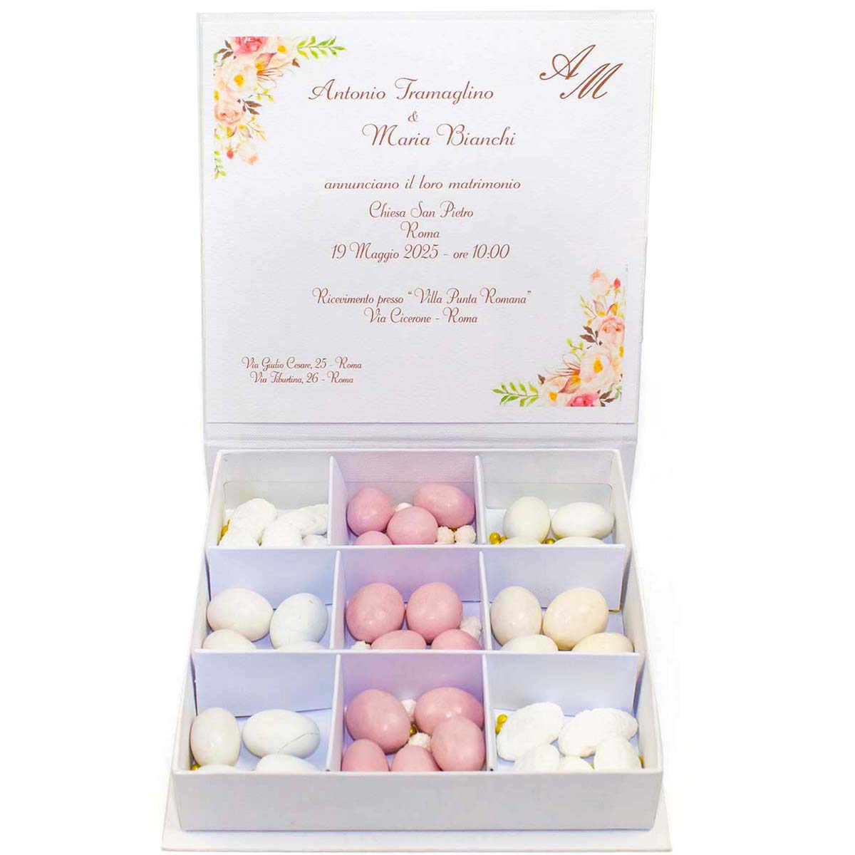 H.L. - cofanetto bianco con scritta plexi