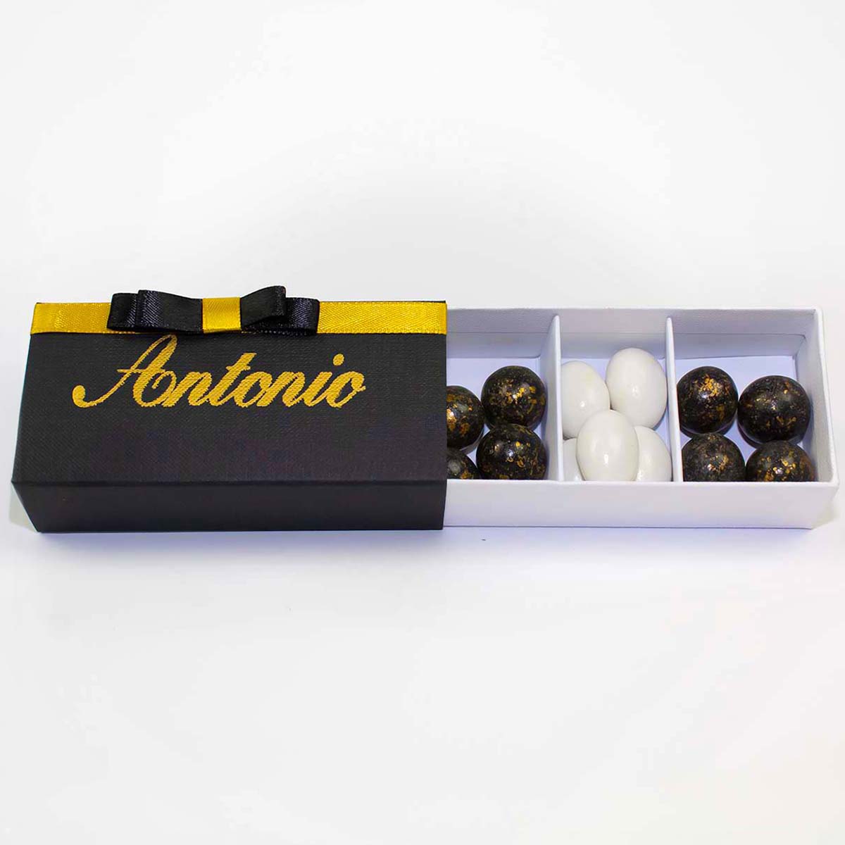 H.L. - Scatola fiammifero da degustazione nera e nome personalizzabile