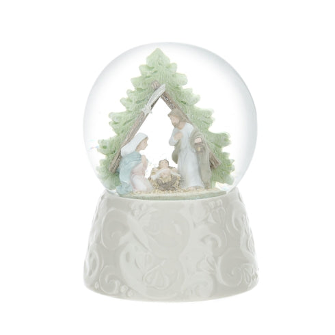 Hervit - palla acqua/neve sacra famiglia base porc.dia.6,5x10cm