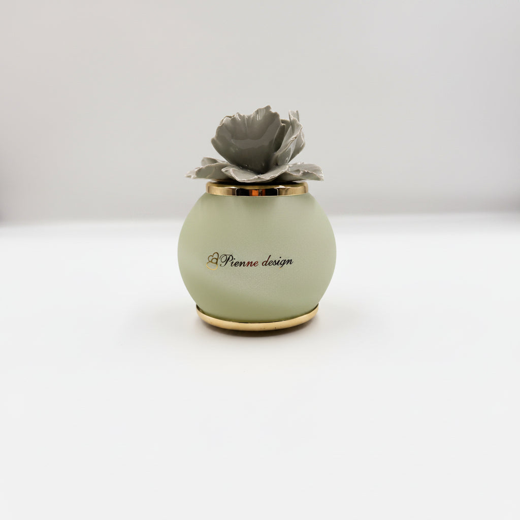 Pienne - Lampada verde con fiore