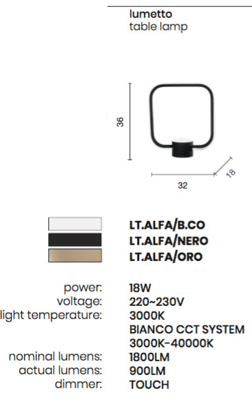 ONDALUCE- Alfa lampada da tavolo
