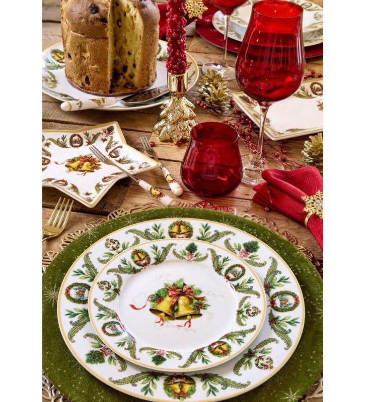 Fade - Bells servizio di piatti natalizio tavola 18 pezzi