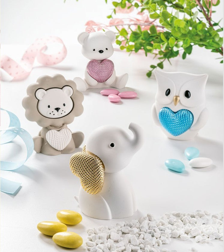 Bongelli - Elefante piccolo bianco/rosa