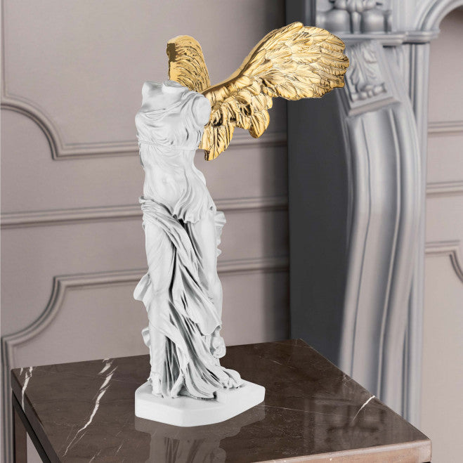 Bongelli - Scultura Nike H34 cm bianco/oro