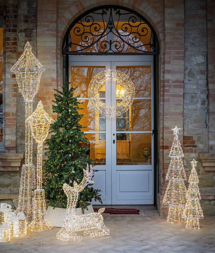 L'Oca Nera - Corona decorativa grande cristalli di luce con luce led