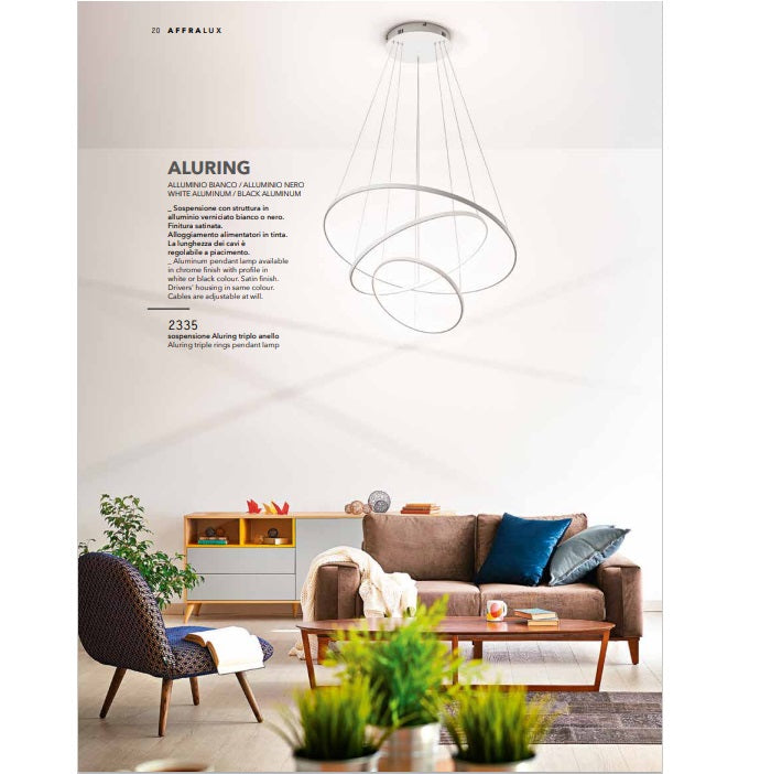 Affralux - Aluring lampadario sospensione a tre anelli