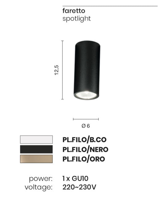 ONDALUCE- Filo ceiling faretto