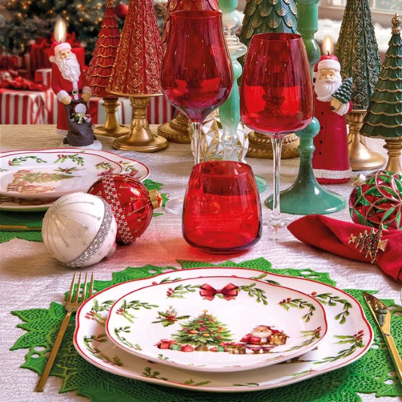 Fade - Fiocco servizio di piatti natalizio tavola 18 pezzi
