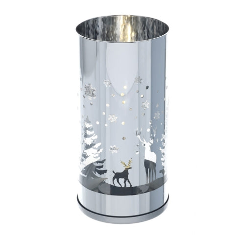 Hervit - Lampada vetro argento Natale dia.10x20cm