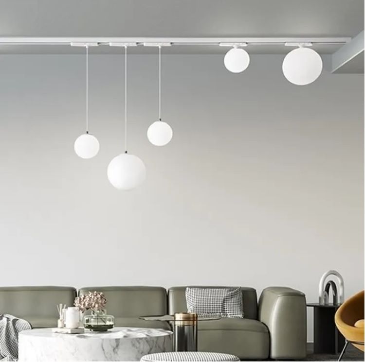 Perenz - sospensione in vetro opale per sistema binario