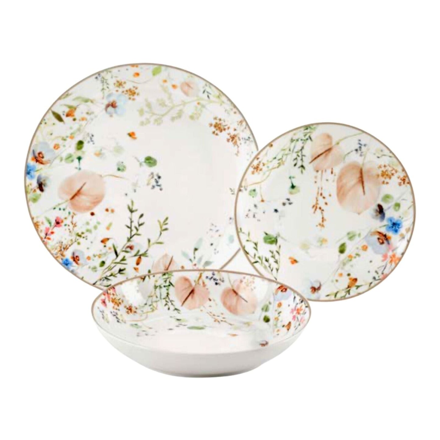 Fade - Jasmine Servizio di piatti tavola 18 pz in porcellana