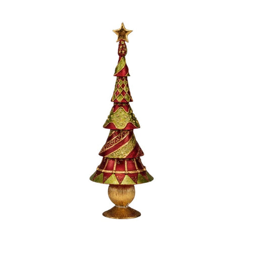 Lamart - Albero di Natale con circonferenze oro e rosso h 43 cm