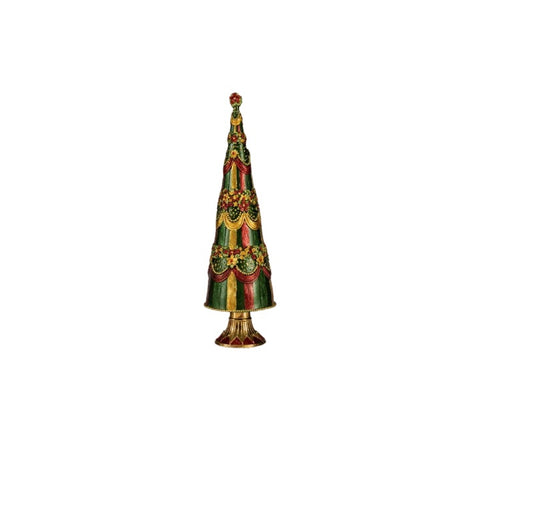 Lamart - Albero di Natale verde oro e rosso h 33 cm