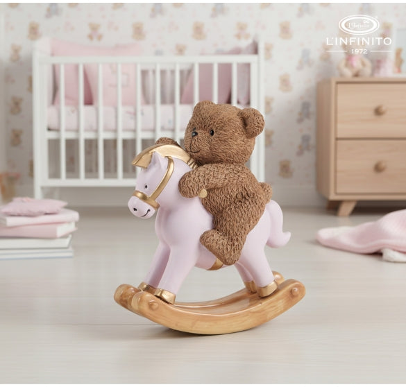 L'Infinito - Teddy su cavalluccio rosa