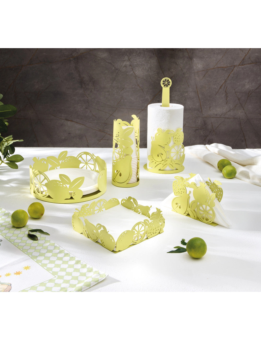 Brandani - Portascottex frutta giallo metal