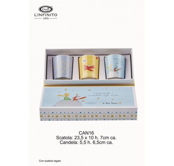 L'Infinito - Il piccolo principe tris di candele