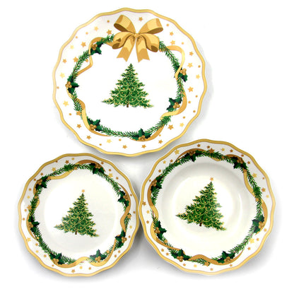 Royal Family - servizio di piatti Natale in porcellana 18 pezi "gold christmas"