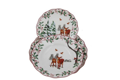 Royal Family -  Santa Klaus village servizio di piatti natalizio in porcellana 18 pezzi