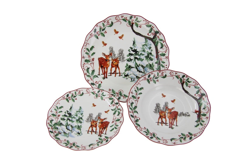 Royal Family -  Santa Klaus village servizio di piatti natalizio in porcellana 18 pezzi