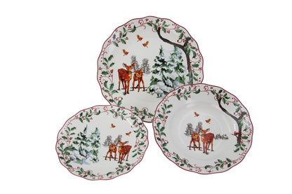 Royal Family -  Santa Klaus village servizio di piatti natalizio in porcellana 18 pezzi