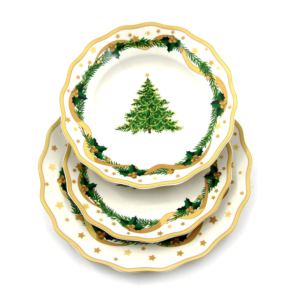 Royal Family - servizio di piatti Natale in porcellana 18 pezi "gold christmas"